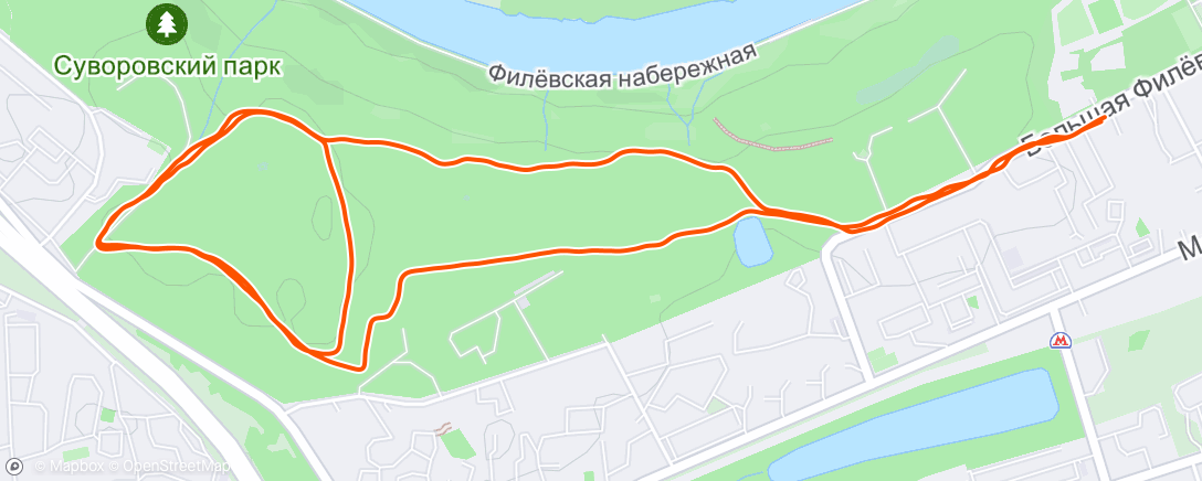 Map of the activity, Дневной забег