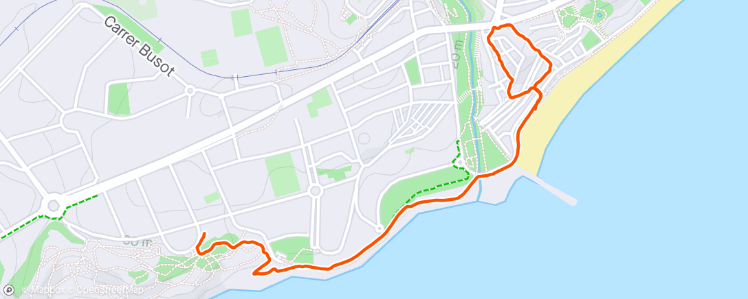 Map of the activity, Coffee and walk back