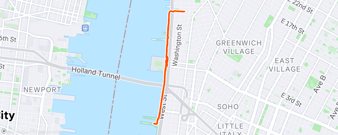 Map of the activity, Evening Run