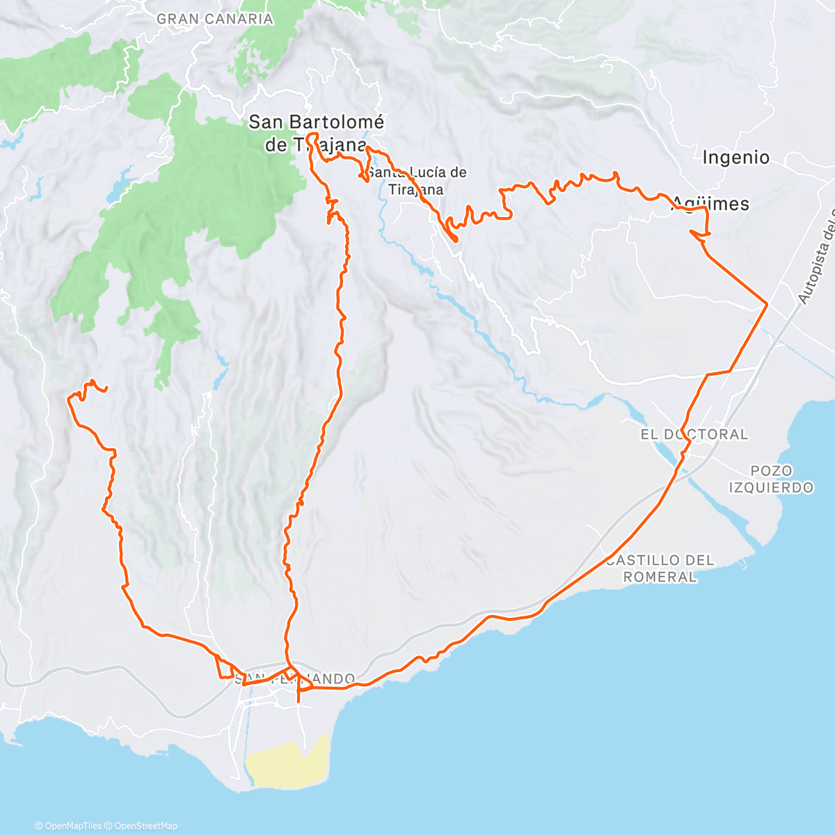 Map of the activity, Gran Canaria 🇮🇨 #9 - Making the most of a rainy day