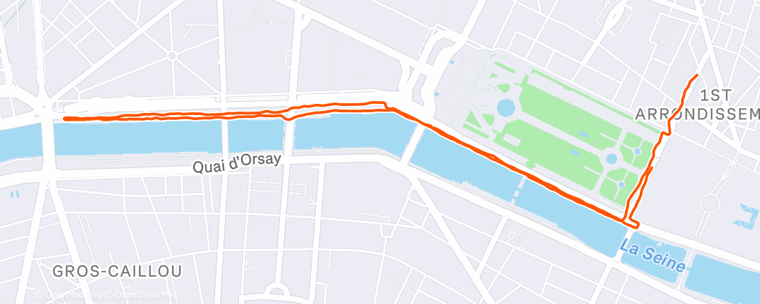 Map of the activity, Course à pied dans l'après-midi