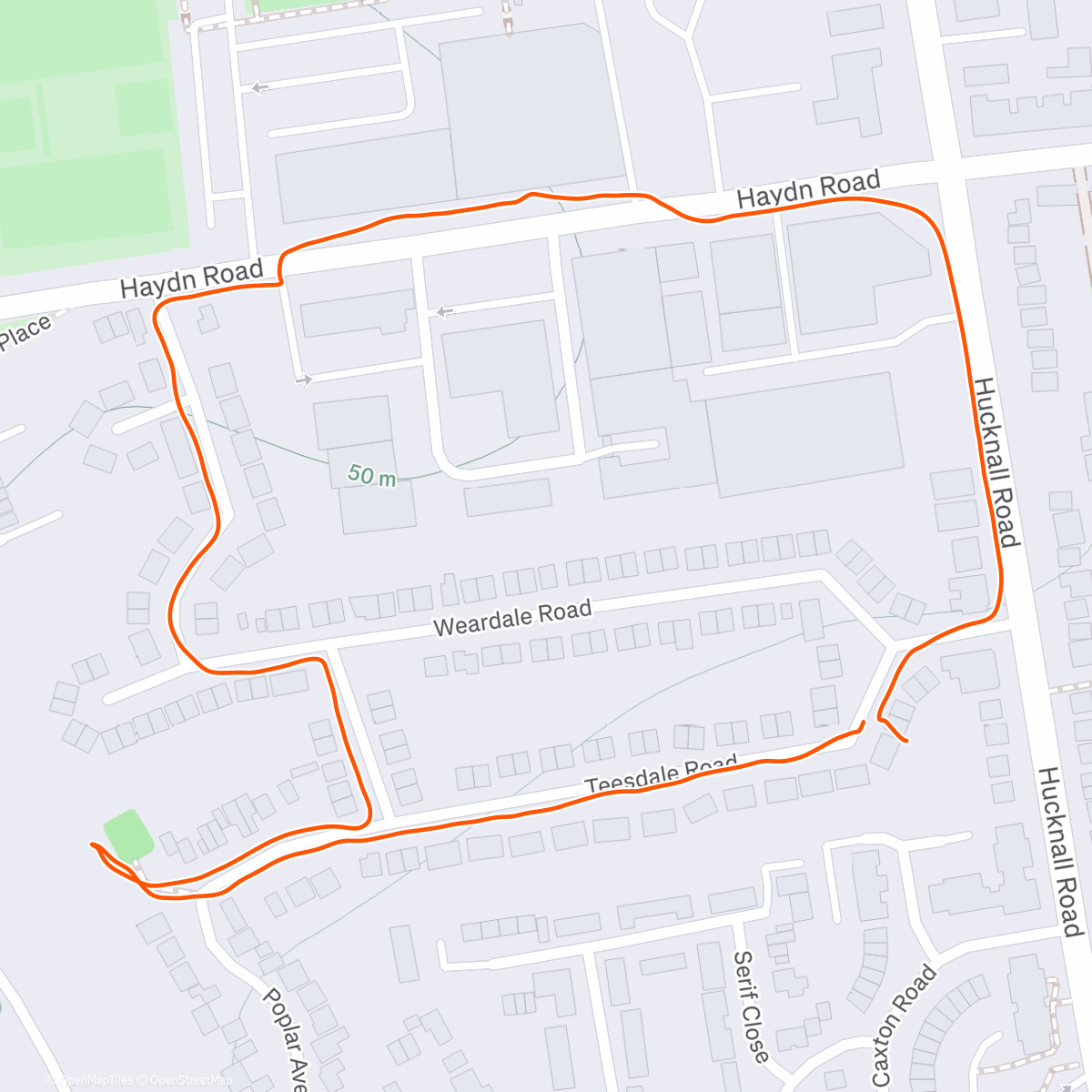 Map of the activity, After dinner  Walk