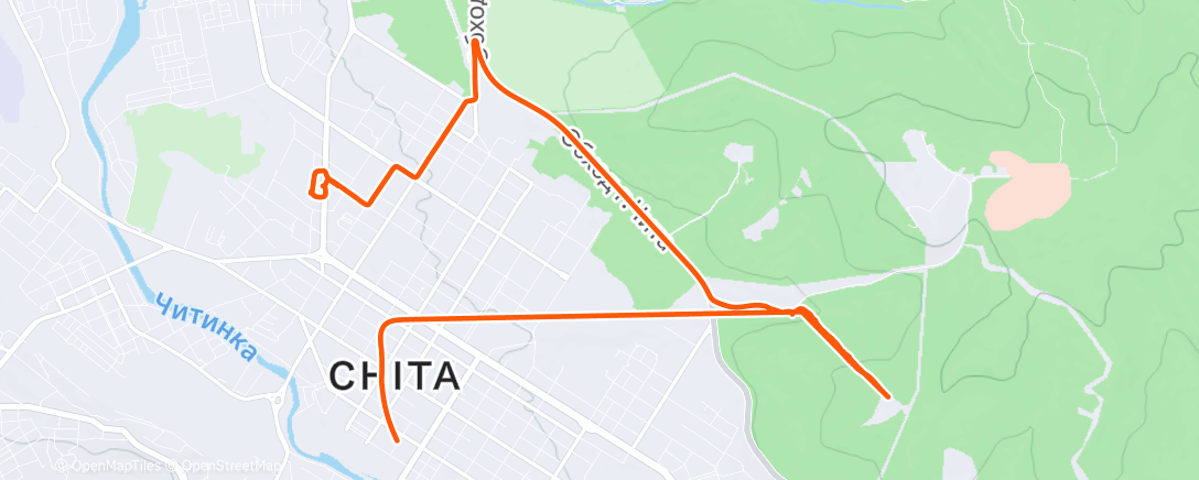 Map of the activity, Заезд на горных лыжах (после обеда)
