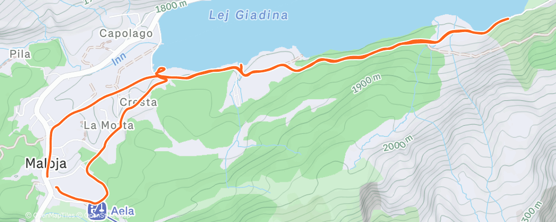 Map of the activity, Afternoon Run