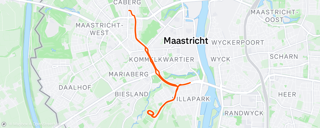 Map of the activity, 5x2km