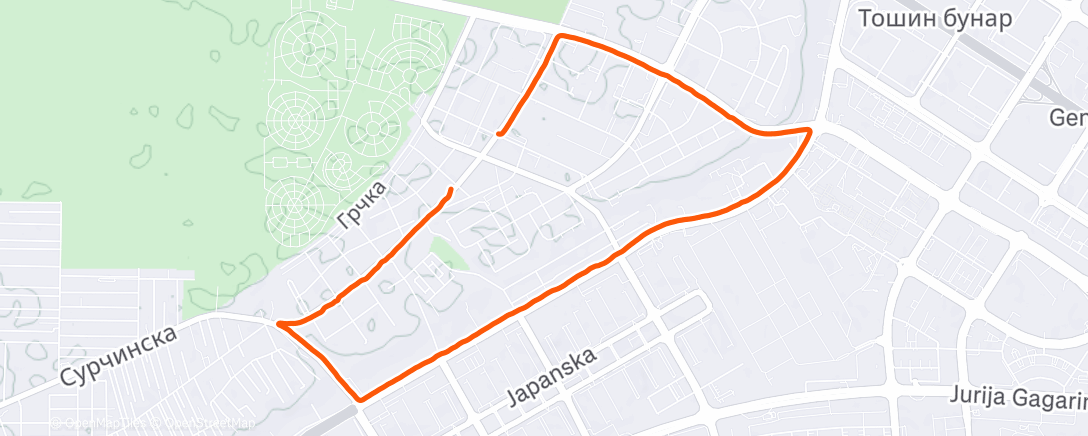 Map of the activity, Morning Run