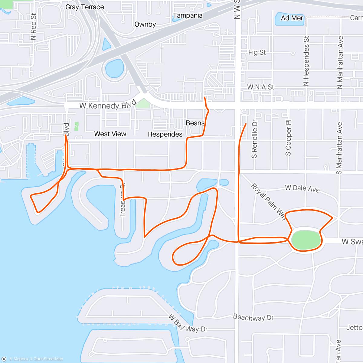 Map of the activity, Florida morning run