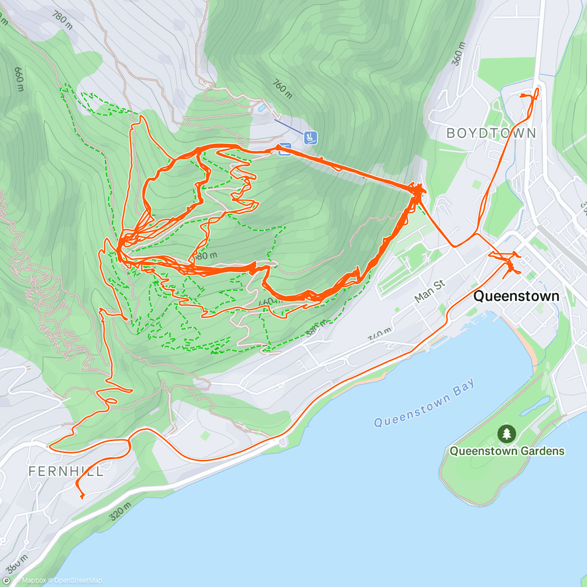 Map of the activity, Last bike park day