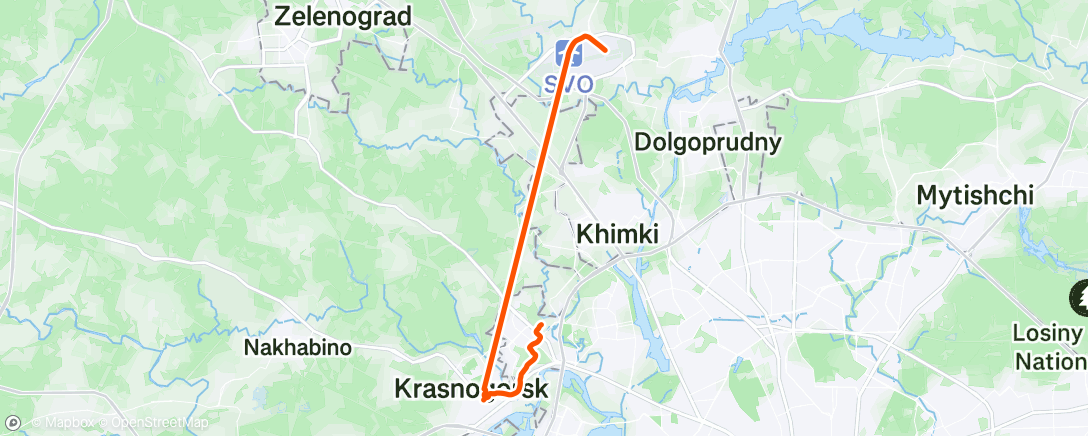 Map of the activity, Дневной забег
