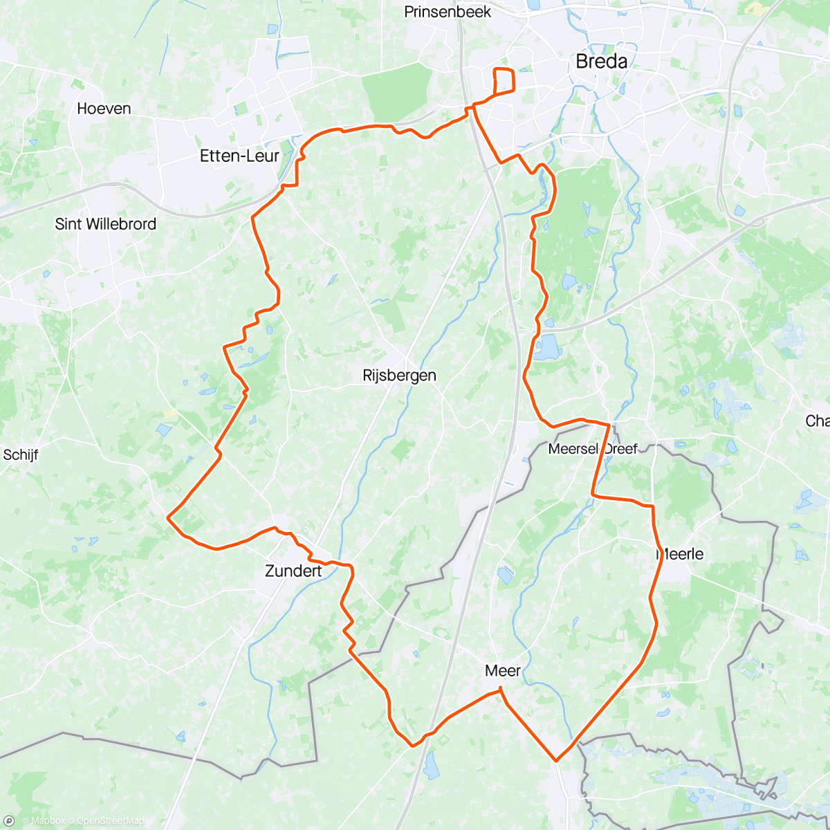 Mapa da atividade, ☀️ Breda, Noord-Brabant Middagrit