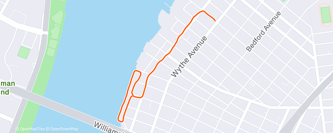 Map of the activity, Evening Run
