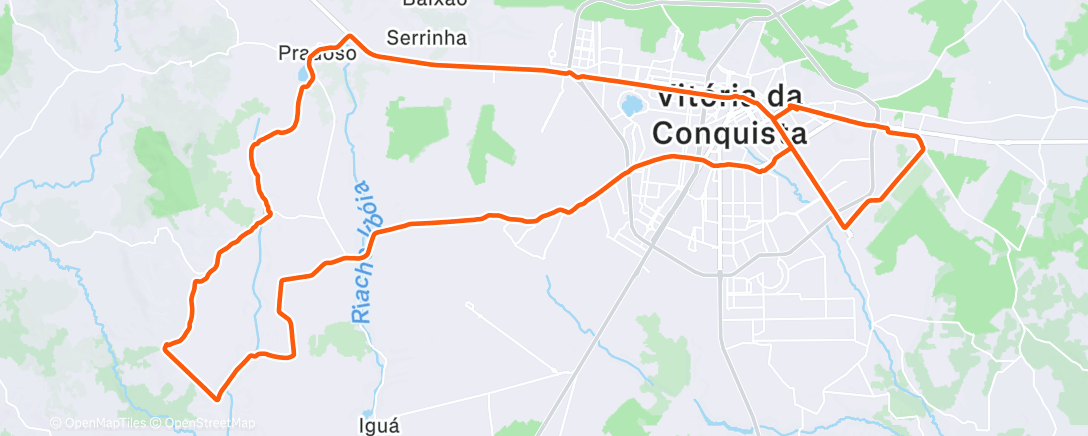 Map of the activity, Pedalada de mountain bike matinal