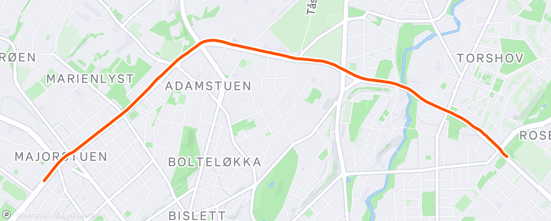 Map of the activity, Oslo Majorstuen