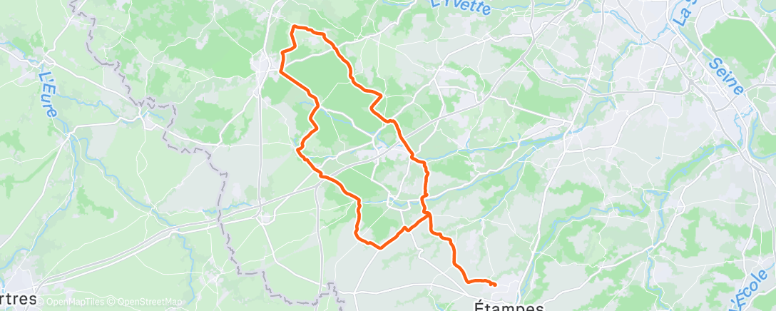 Map of the activity, Sortie vélo le matin
