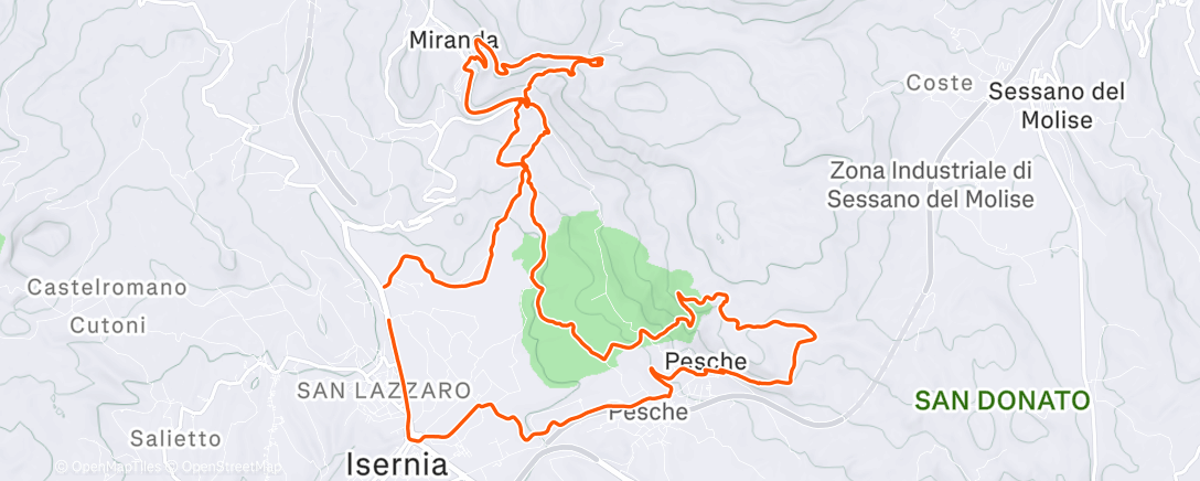 Map of the activity, Ciclismo all’ora di pranzo