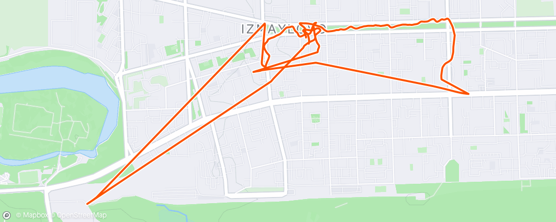 Map of the activity, Night Run