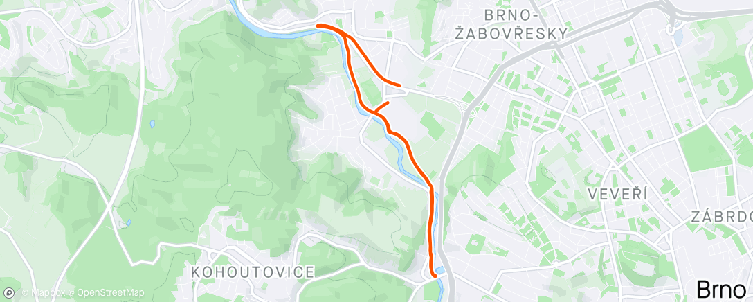 Map of the activity, Afternoon Run