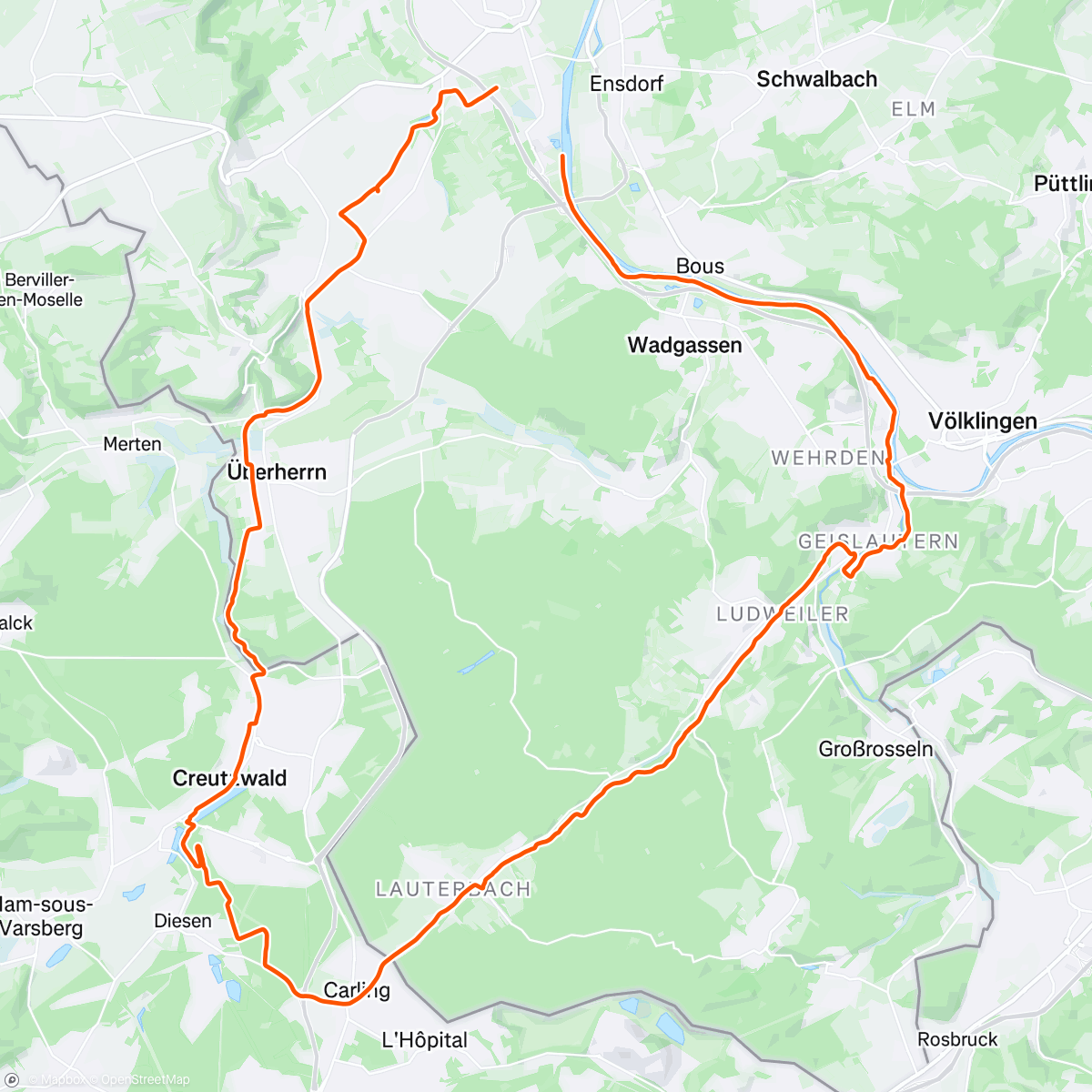 Map of the activity, Saarland - Warndt [GRVL]