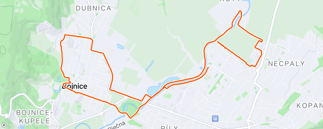 Map of the activity, Afternoon Run