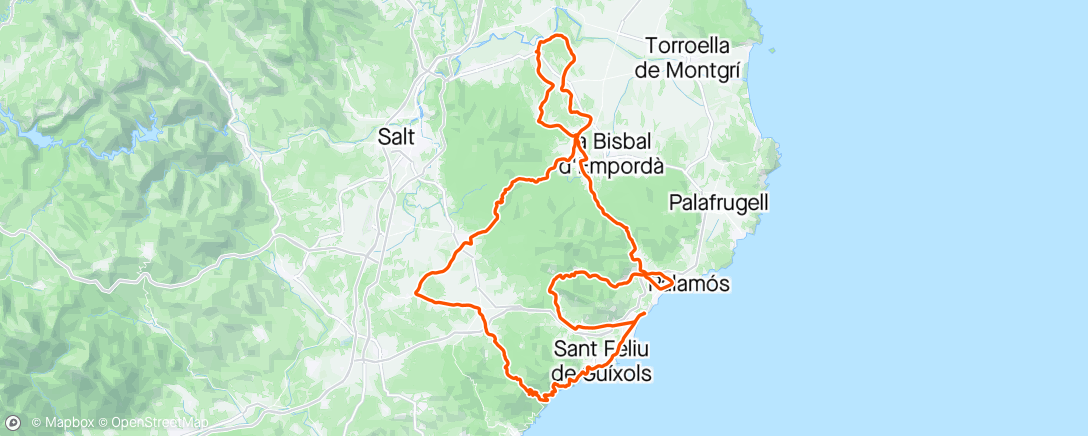 Map of the activity, Costa Brava : J5
