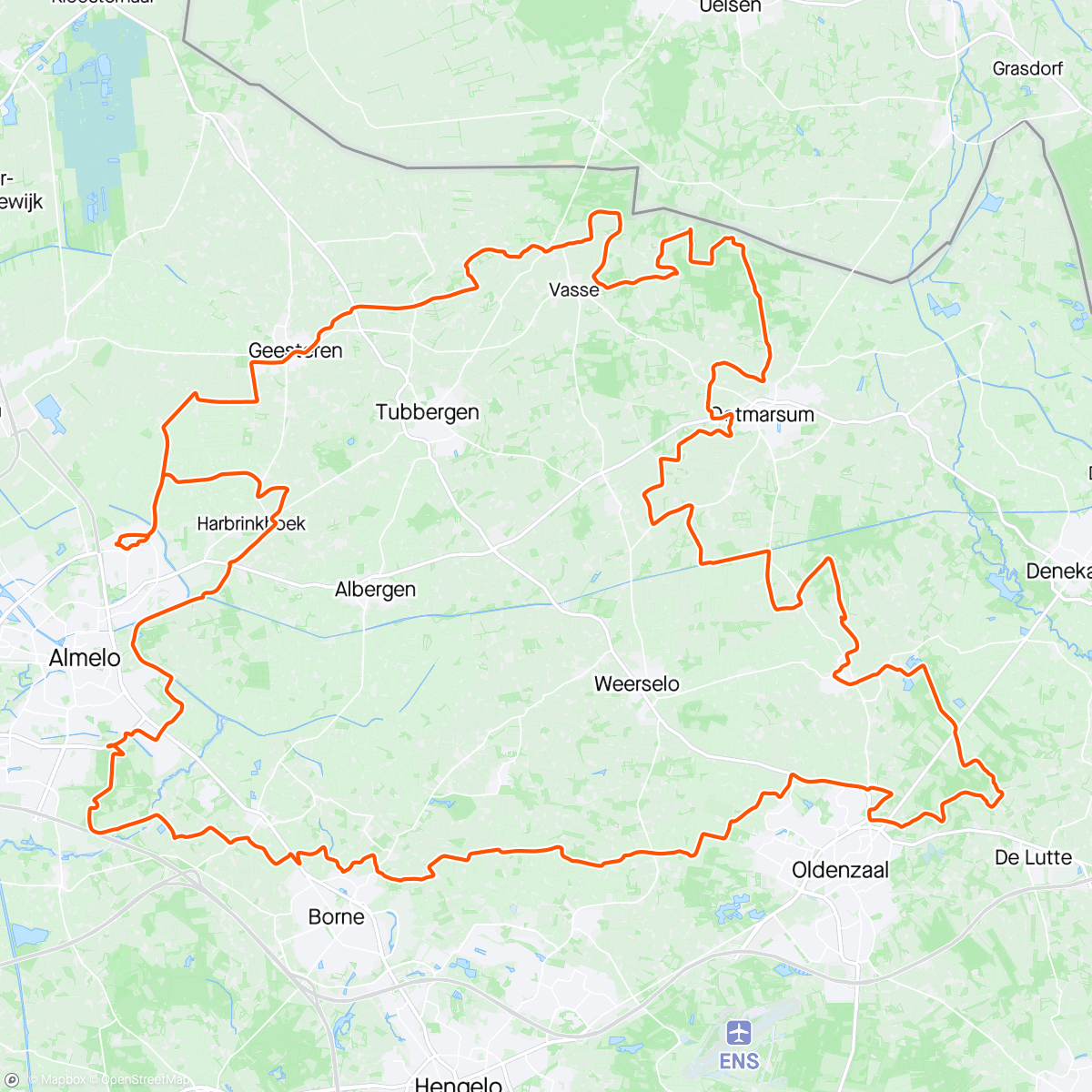 Map of the activity, Dauwtrappen op gravelbike