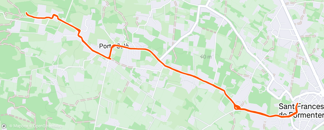 Map of the activity, Formentera run 2