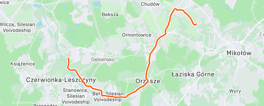 Map of the activity, Filipowe Kilometry 💙 Rapha Festive 500