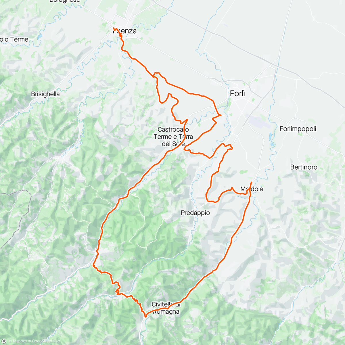 Map of the activity, Gf Cime di Romagna