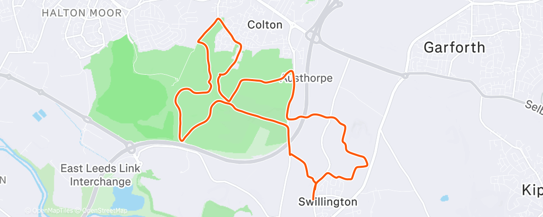 Map of the activity, Tempsy trails and hills
