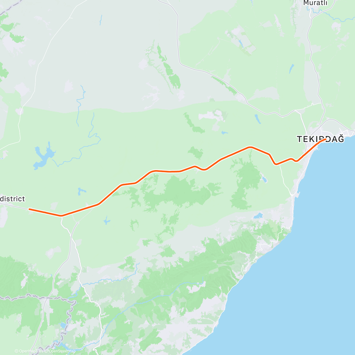 Map of the activity, 🌎 Worldrun Day 372: Tekirdag to Malkara, 11,142.88 miles