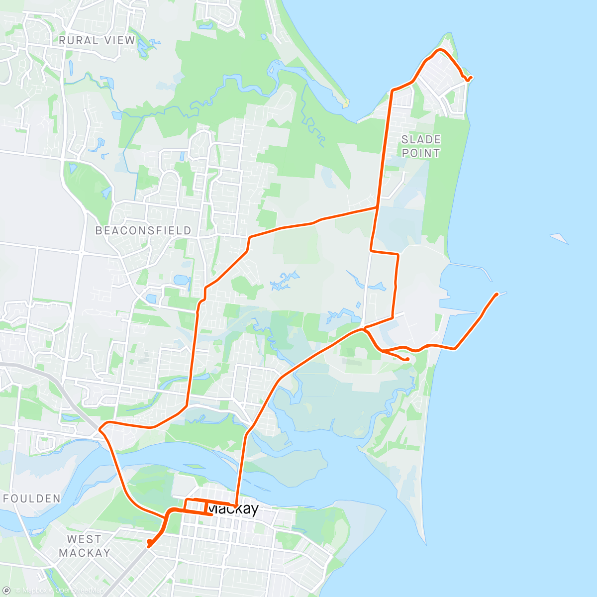 Map of the activity, Cruising Mackay with ScreaminPedals and young Caleb🤙🏼🤙🏼