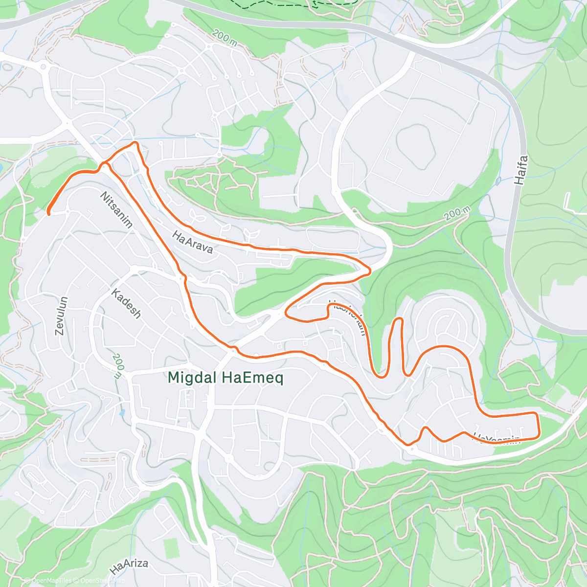 Map of the activity, Night Run