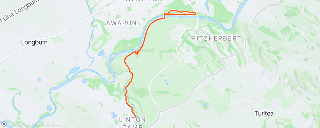 Map of the activity, Linton 15km run/walk