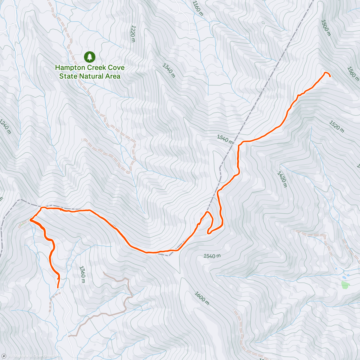 Map of the activity, Little Knob to Big Knob RT