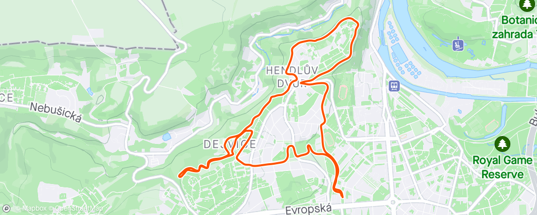 Map of the activity, Fartlek 10 km