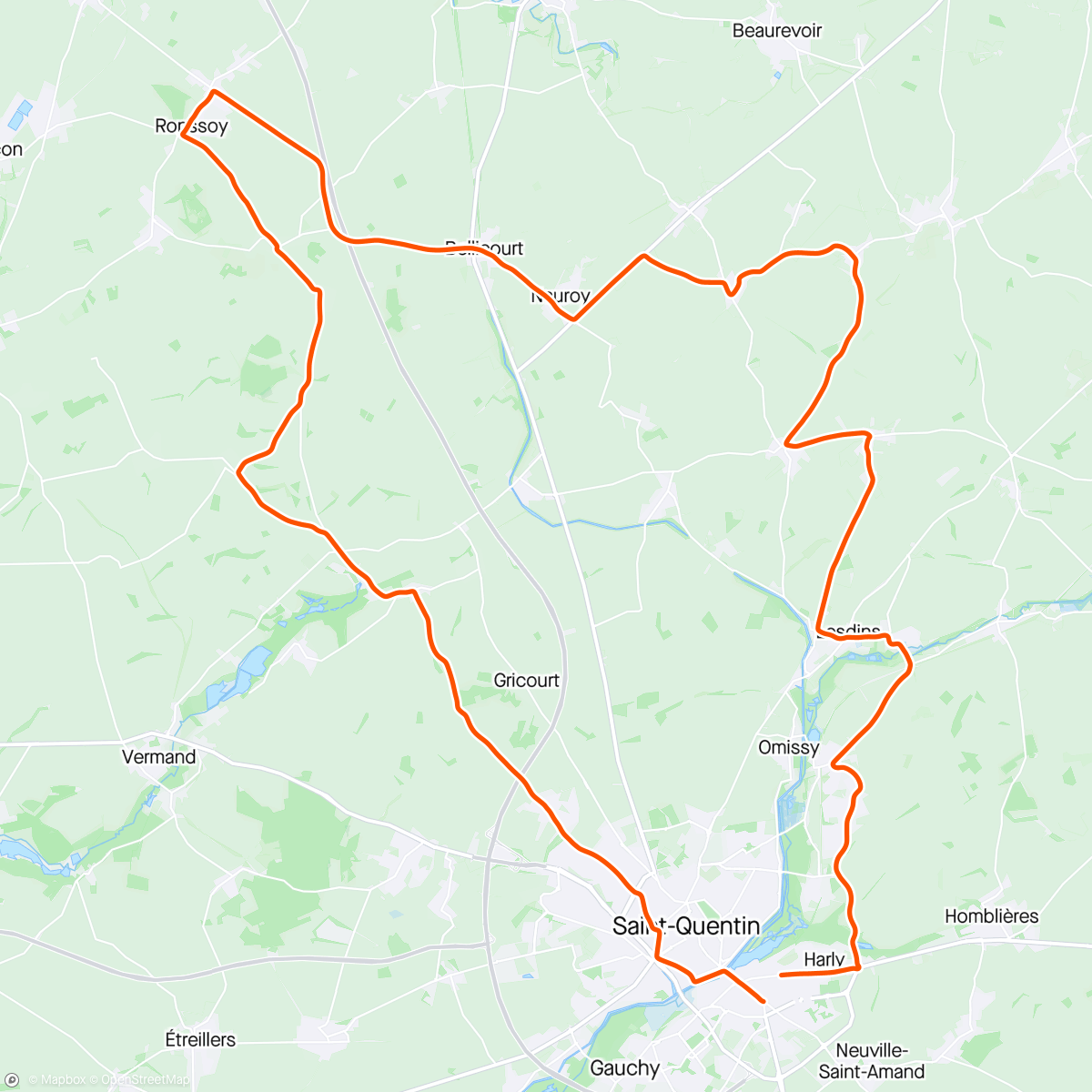 Map of the activity, Route solo lunch ride avant premier barbec