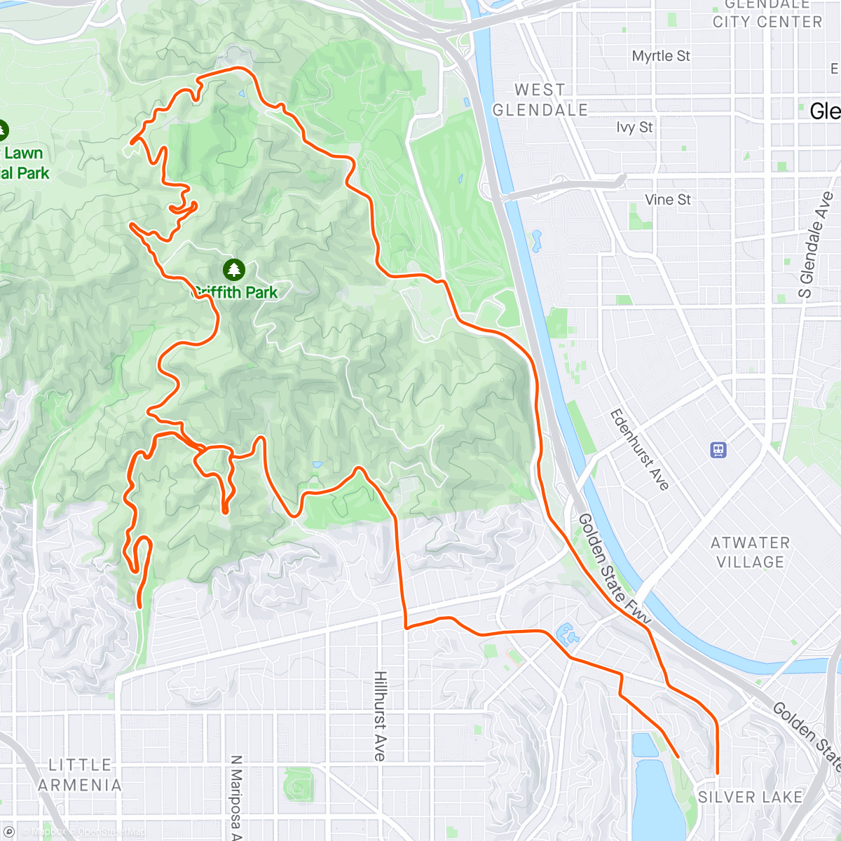 Map of the activity, Memorial Ride