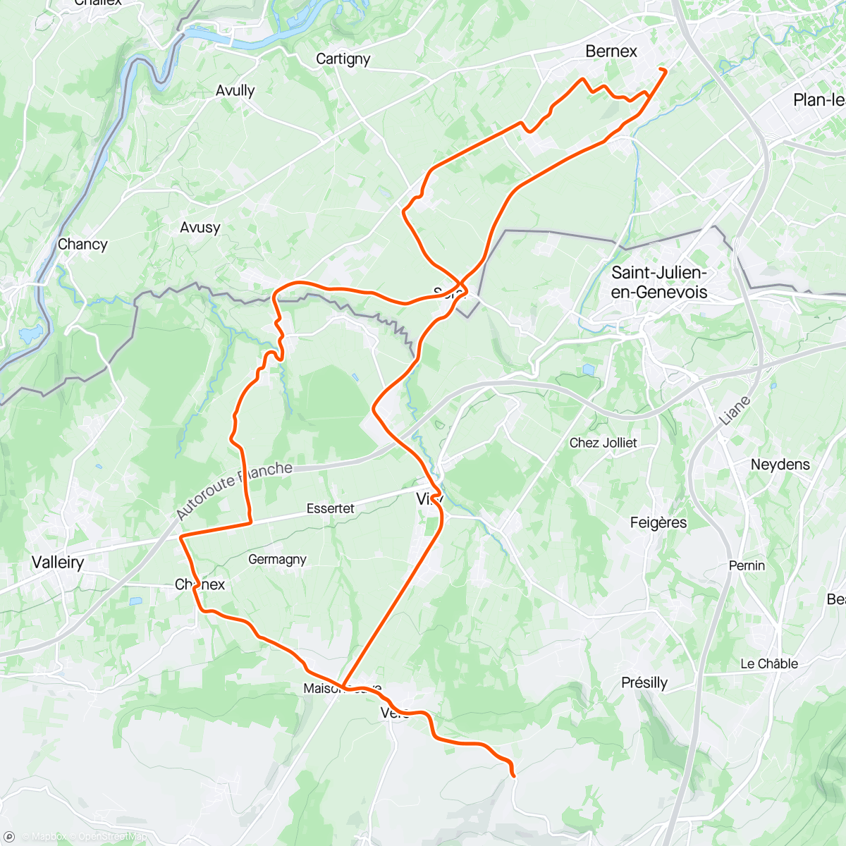 Карта физической активности (Vélo @ Col de la Croix Biche ☀️🚴🔥🇨🇭🇫🇷🤟)