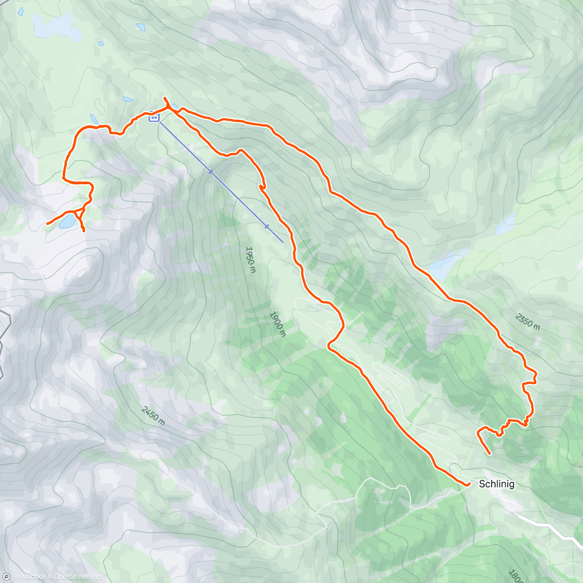 Mapa de la actividad, Pforzheimer Hütte, Seswennasee