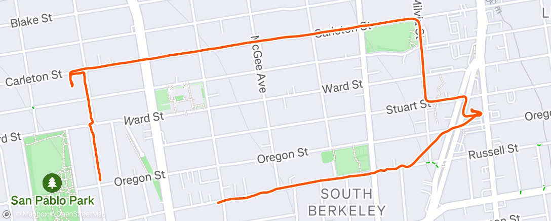 Map of the activity, Evening Ride