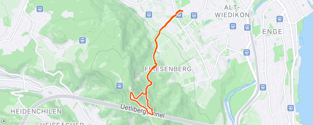 Map of the activity, Lunch Trail Run