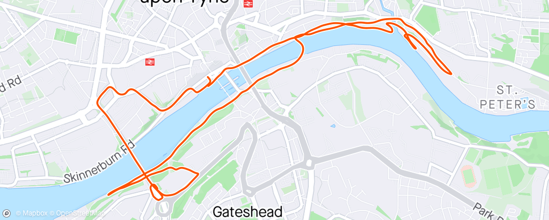 Mapa de la actividad (Tyne 10K)