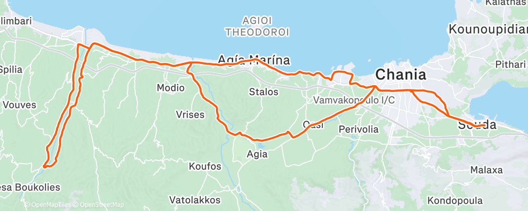 Map of the activity, Afternoon Ride