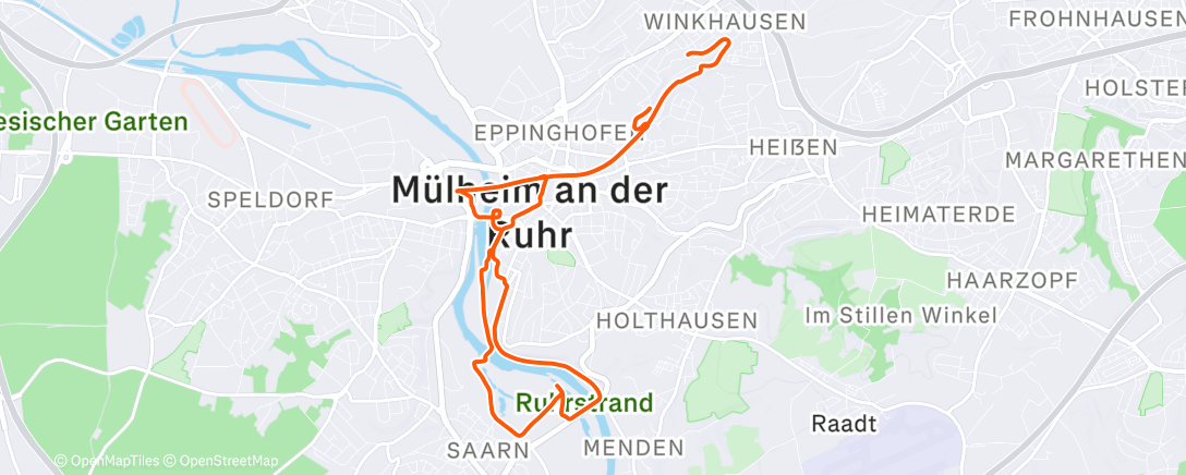 Map of the activity, Mülheim an der Ruhr Rundfahrt