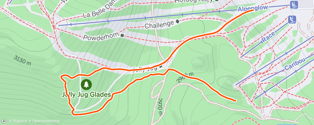 Map of the activity, Morning Backcountry Ski