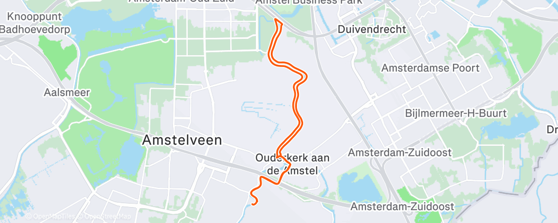 Map of the activity, Afternoon Run