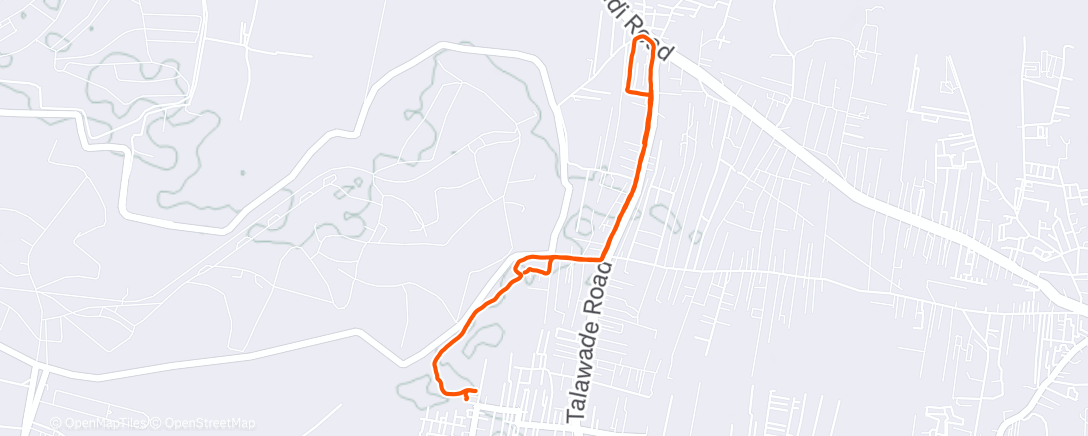 Map of the activity, Afternoon Run