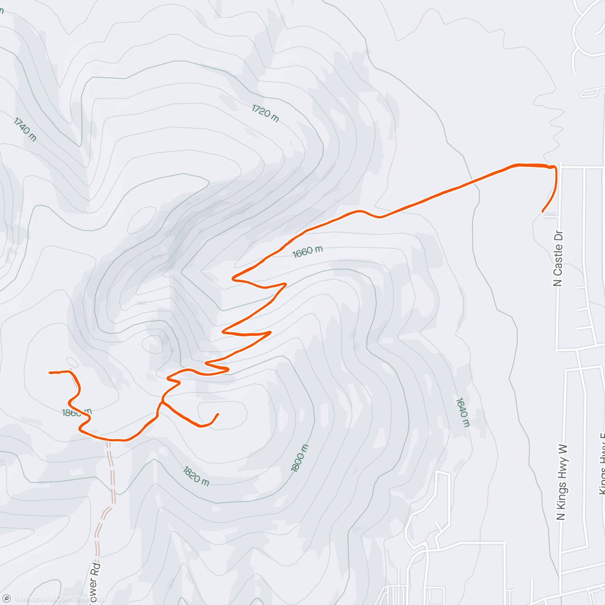 Mappa dell'attività PATR group run- Glassford Hill