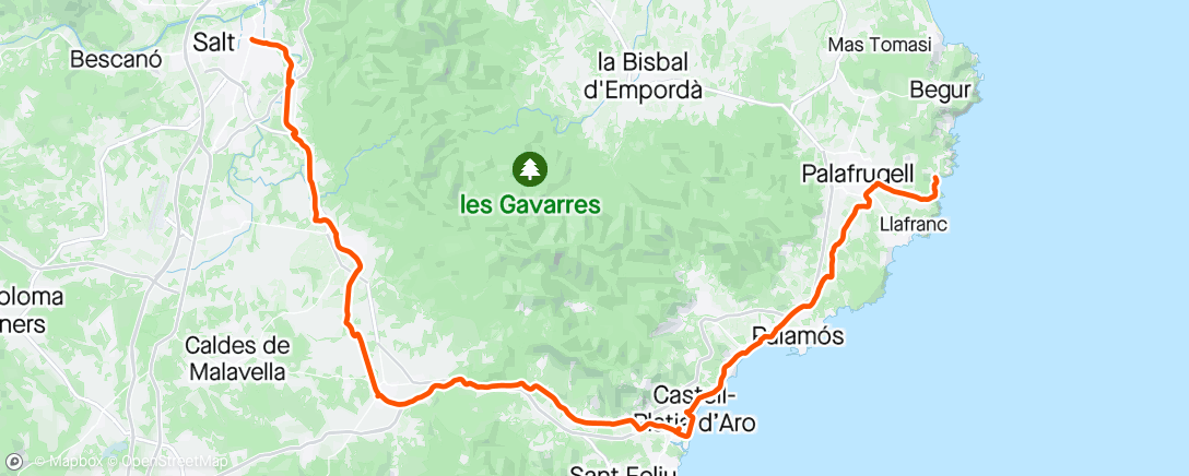 Map of the activity, Retour Tamariu Gérone
