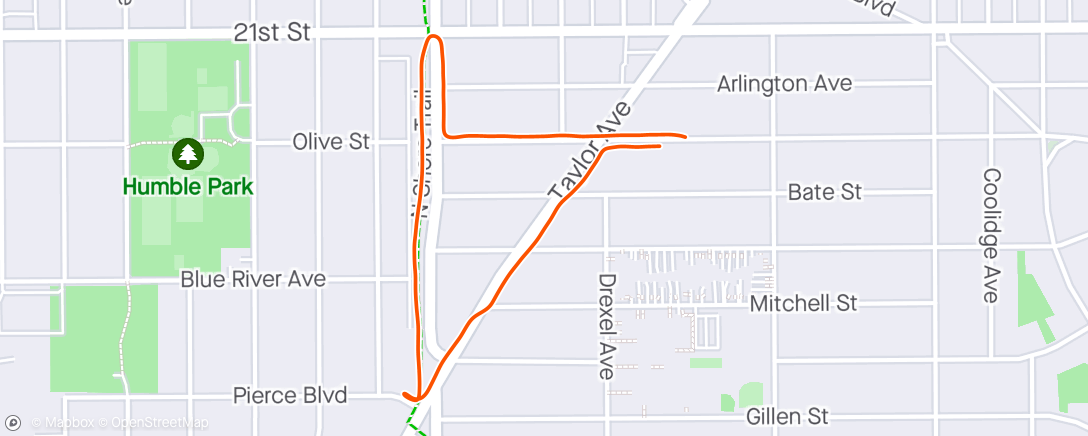 Map of the activity, Morning Run (after cycling)